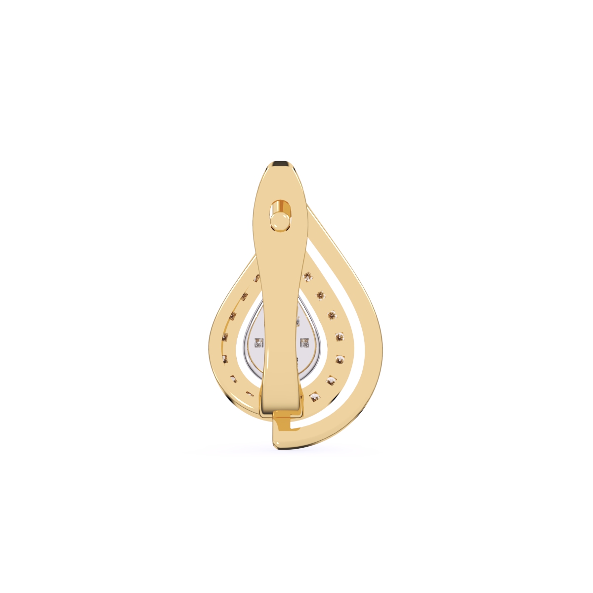 Dazzling Pear Shaped Halo Diamond Hoop Earrings